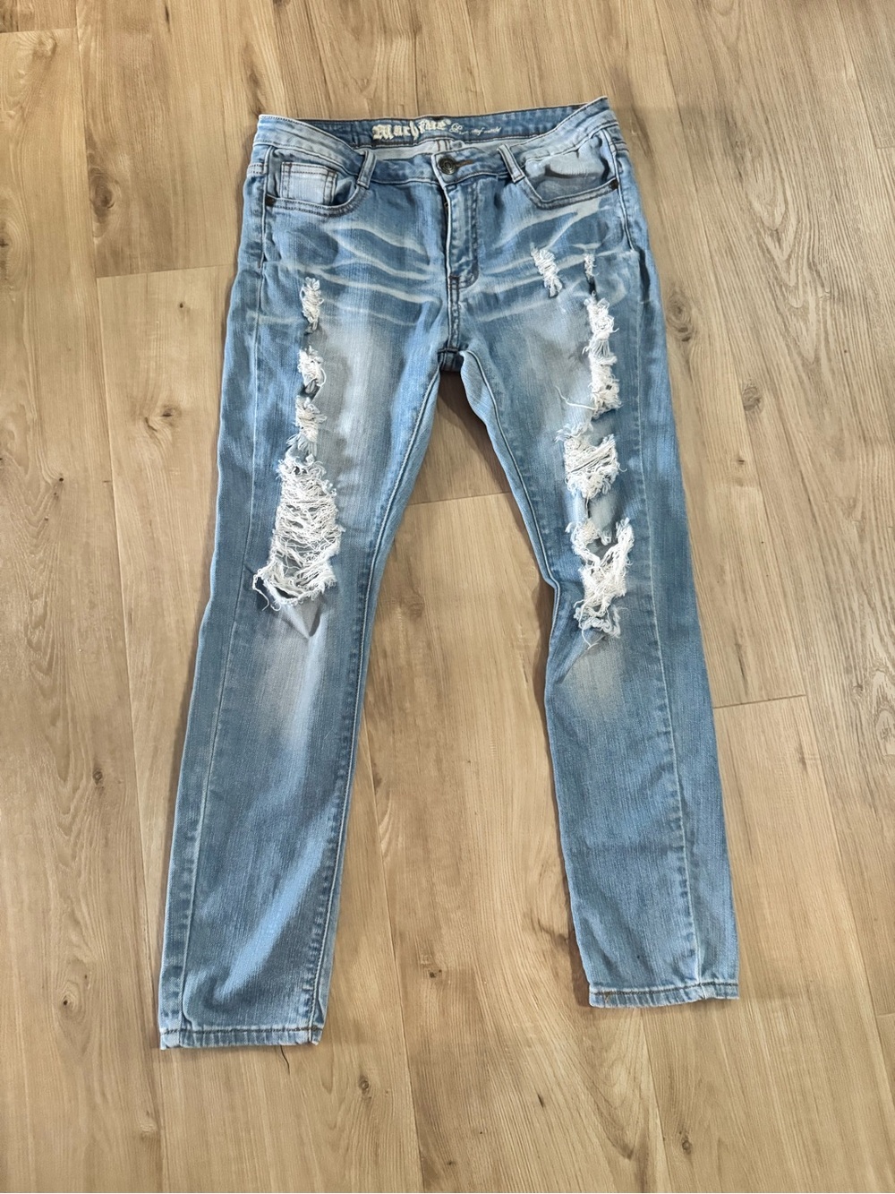 Light Blue Distressed Women's Jeans